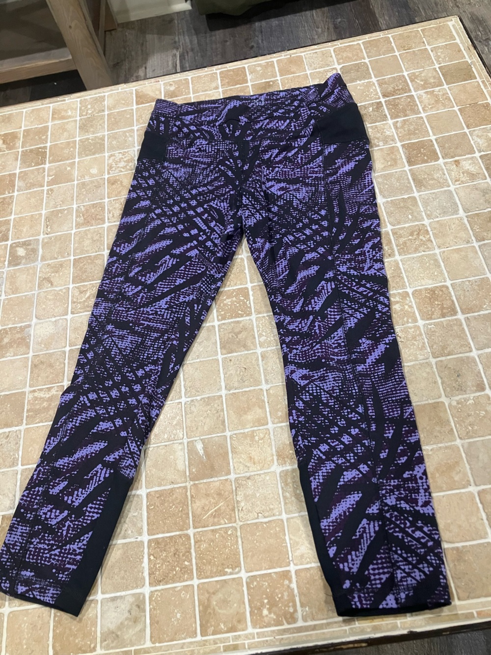 New York & Company Purple & Black Leggings